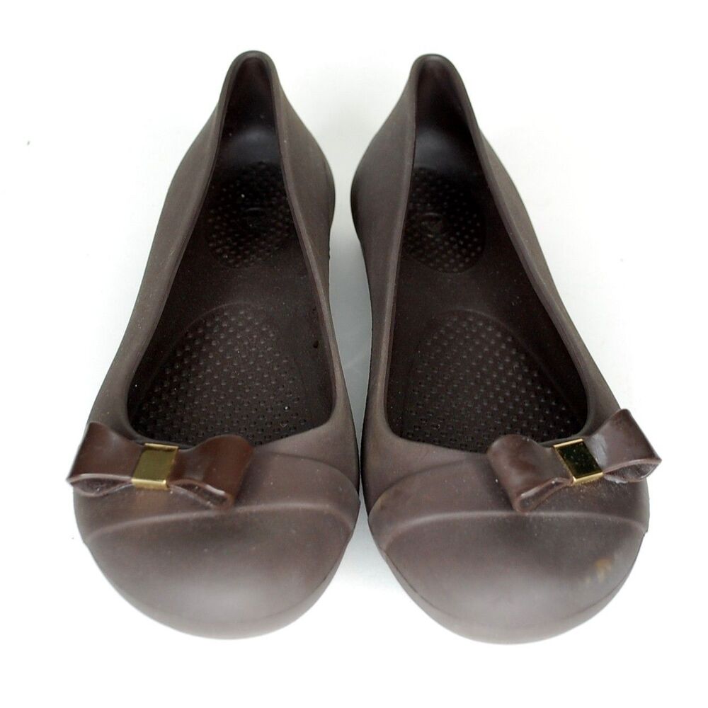 Crocs Gianna Kadee Crocband w/Bow Ballet Flats Brown Women’s Size W7